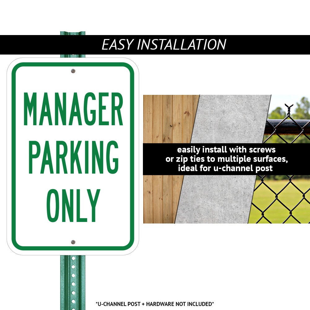 10 Minute Parking Only Heavy Gauge Aluminum Parking Sign Rust Proof