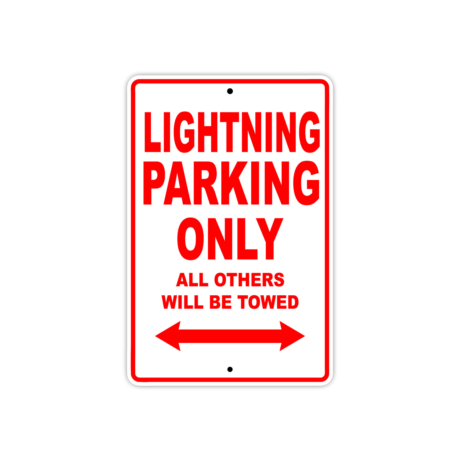 Lightning Parking Only Towed Motorcycle Bike Novelty Notice Aluminum Metal Sign