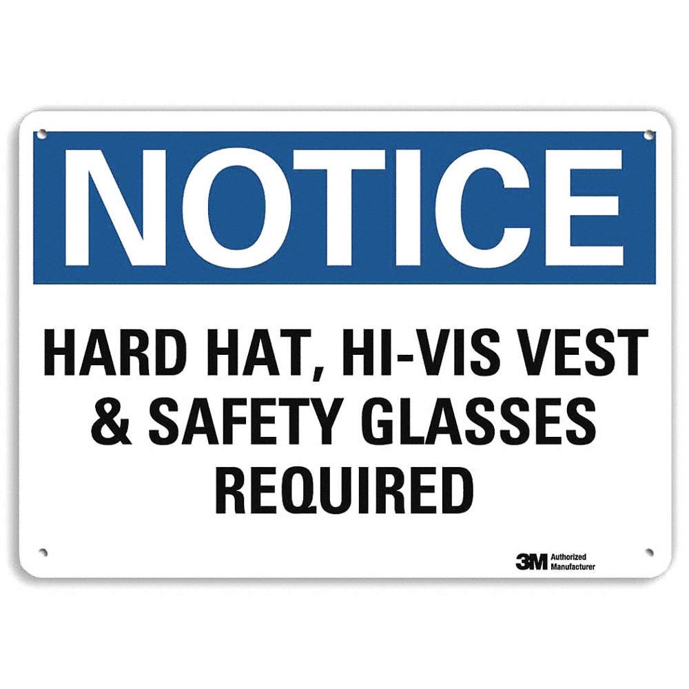 LYLE U5-1253-RA_10X7 Notice Sign,7 in x 10 in,Aluminum 34JN51