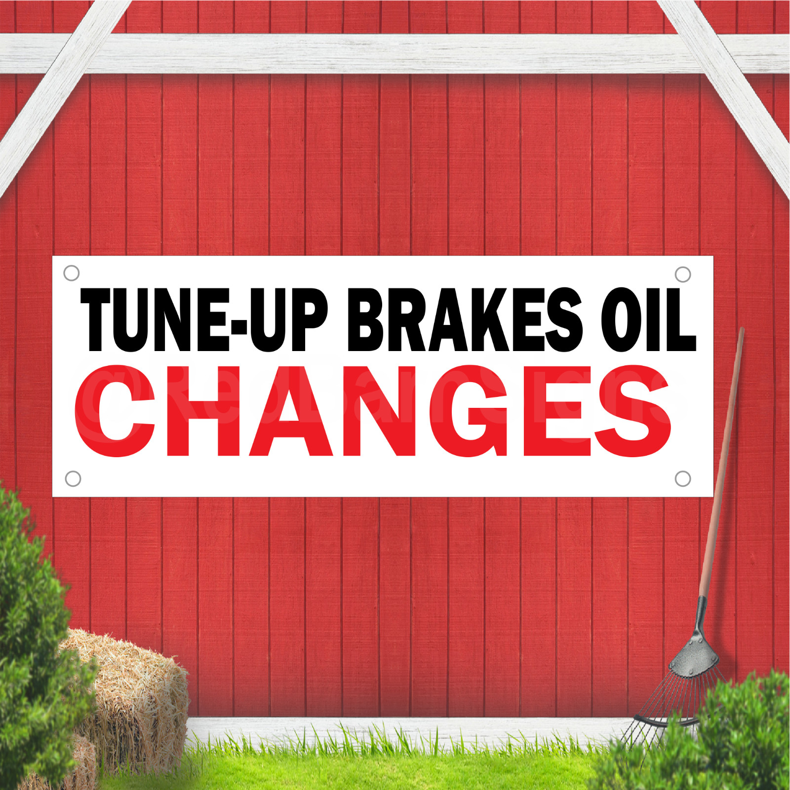 Tune Up Brakes Oil Change Indoor Outdoor Vinyl Banner Design