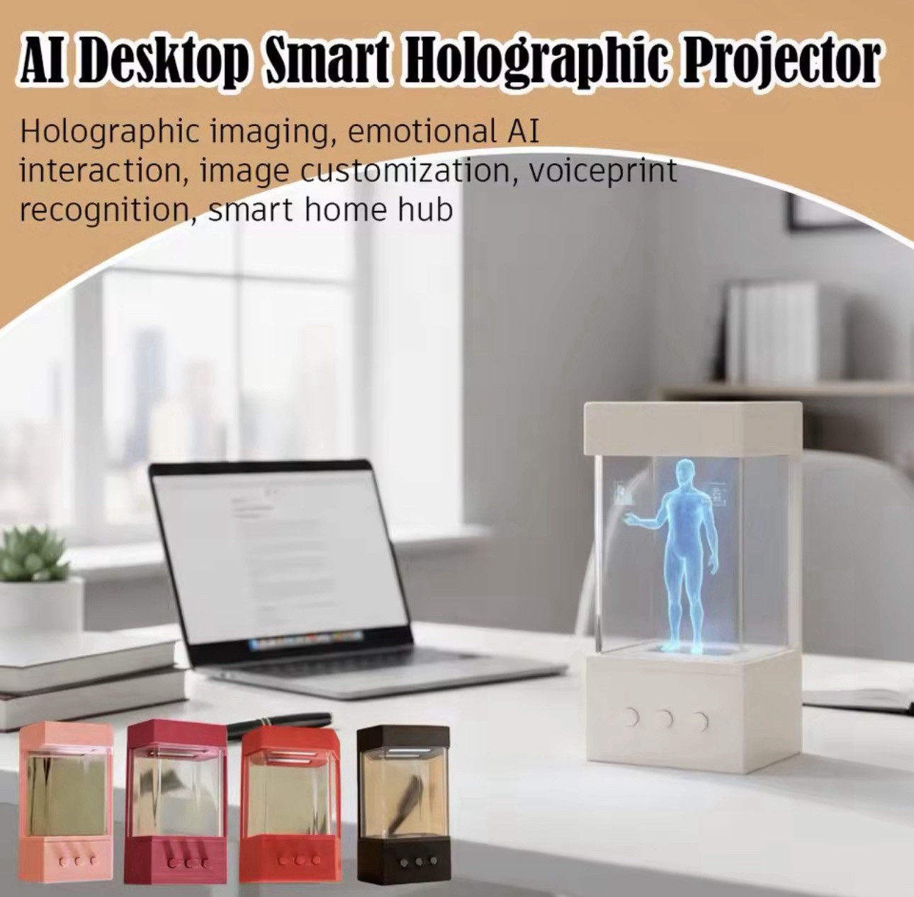 New AI Desktop Smart Holographic Projector 3D Pod Image Display Create Companion