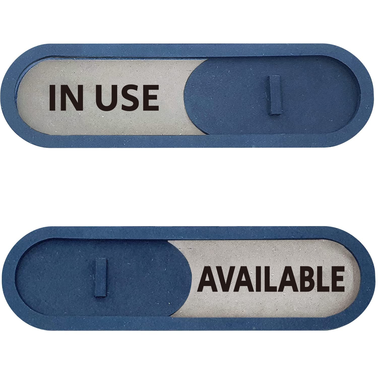 In Use Available Slider Door Sign Home Office MDF Blue 7.5×2.2 Inch Plate