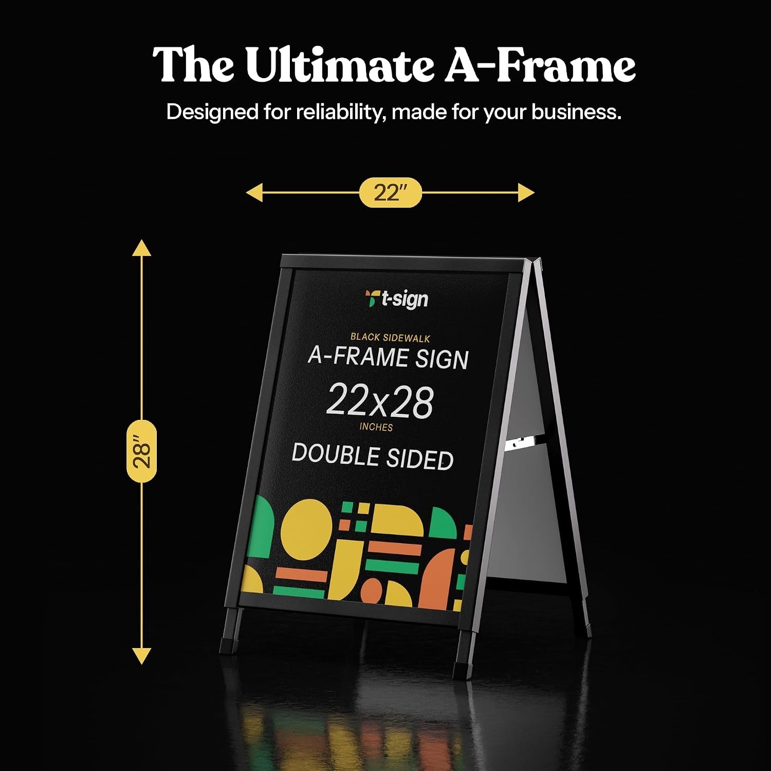 Heavy Duty Folding Frame Sign, Double-Sided Sandwich Board