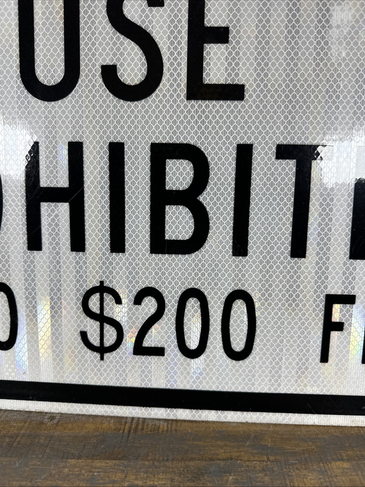 Cell Phone Use Prohibited Up To $200 Fine Aluminum Sign 24×18