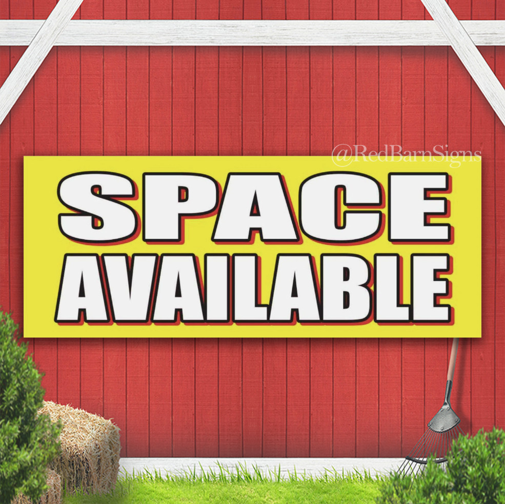 SPACE AVAILABLE Lease Rent Realtor Indoor Outdoor Banner Sign with grommets