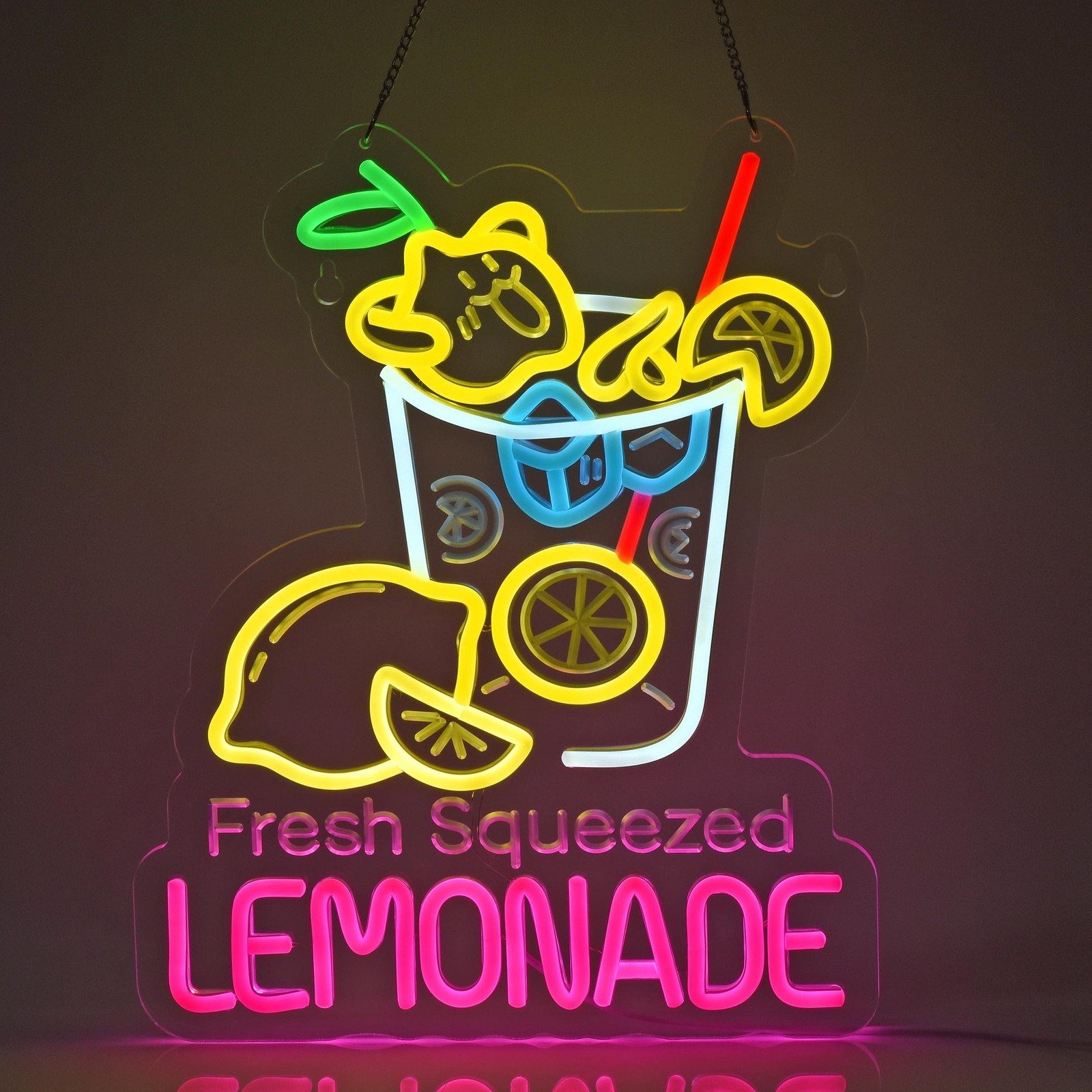 Lemonade Neon Sign, Neon Lights Hanging Wall Art Decoration for Restaturant S…