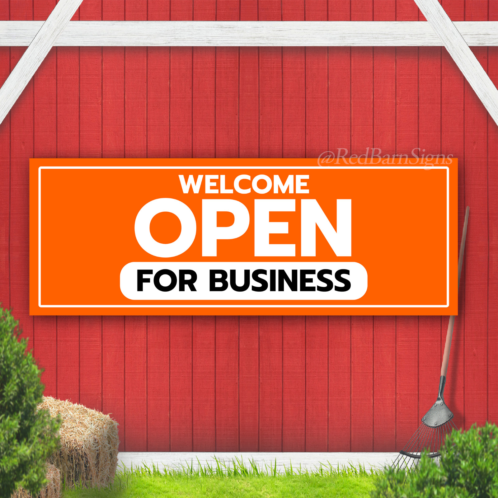 Welcome Open For Business Indoor Outdoor Vinyl Banner Design