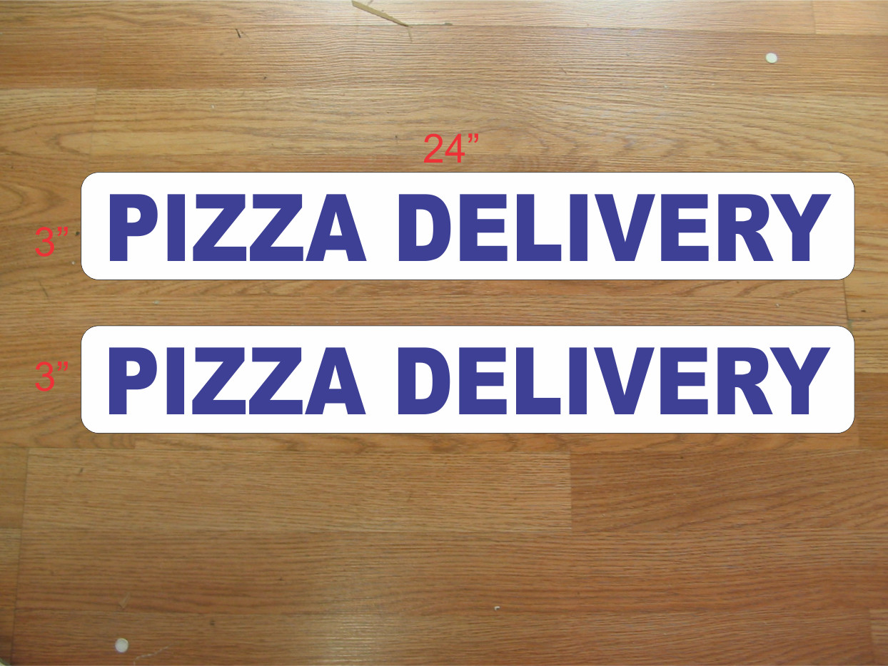 Blue PIZZA DELIVERY 3″x24″ Magnetic Vehicle Signs to fit Van Car Truck or SUV