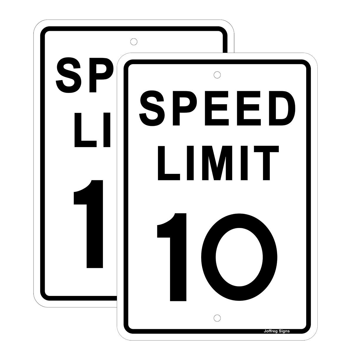 17×12 Inch Speed Limit 10 MPH Reflective Aluminum Safety Road Sign 2 PCS