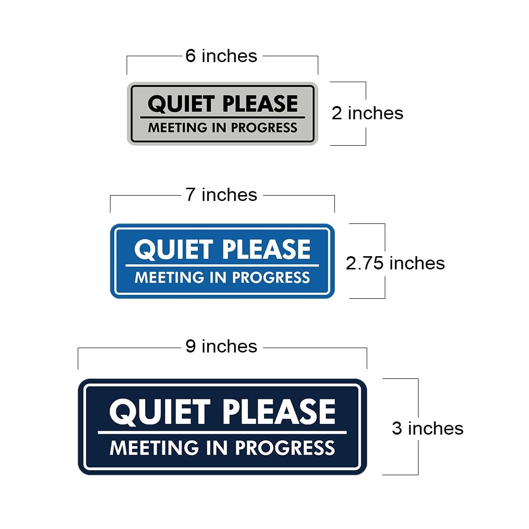 1 PC Standard Quiet Please Meeting in Progress Sign Large Red Door Hanger