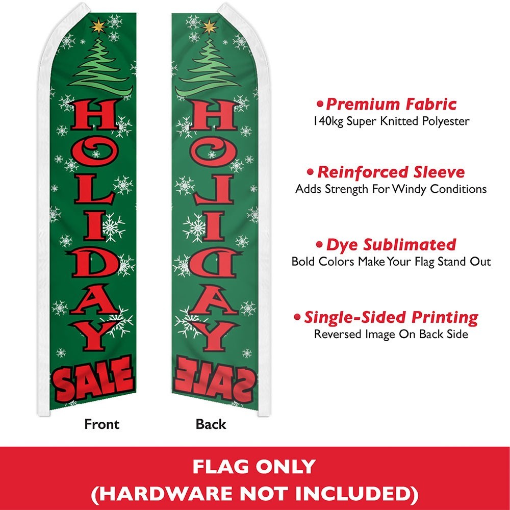 Holiday Sale Swooper Advertising Banner Flag for Christmas Retail Season