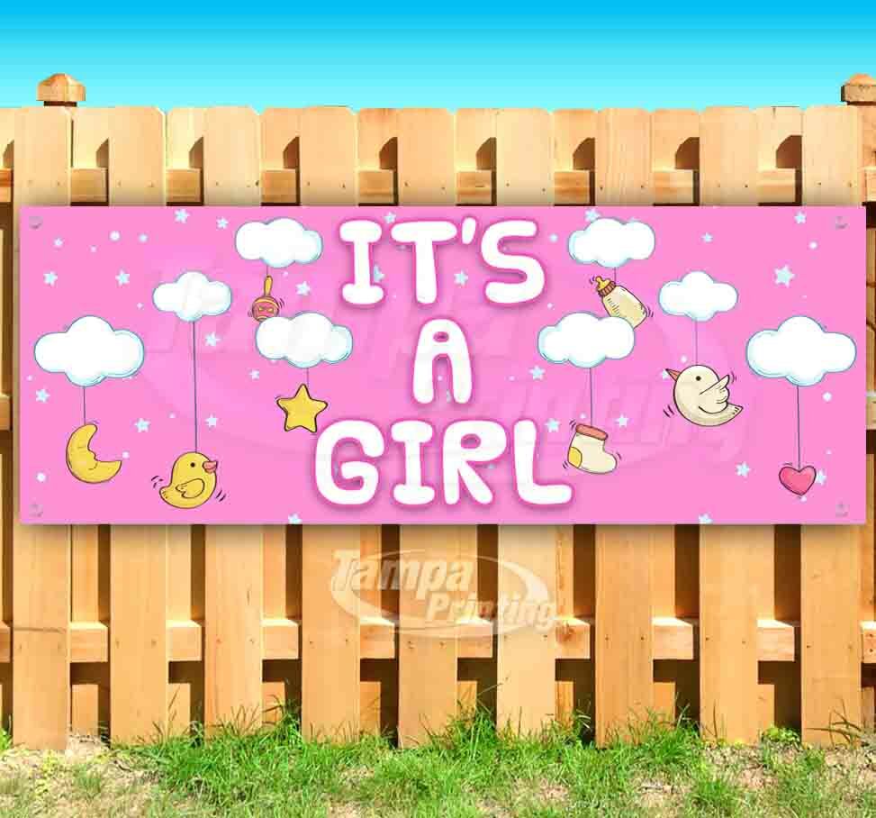 IT’S A GIRL Advertising Vinyl Banner Flag Sign MANY SIZES BABY SHOWER