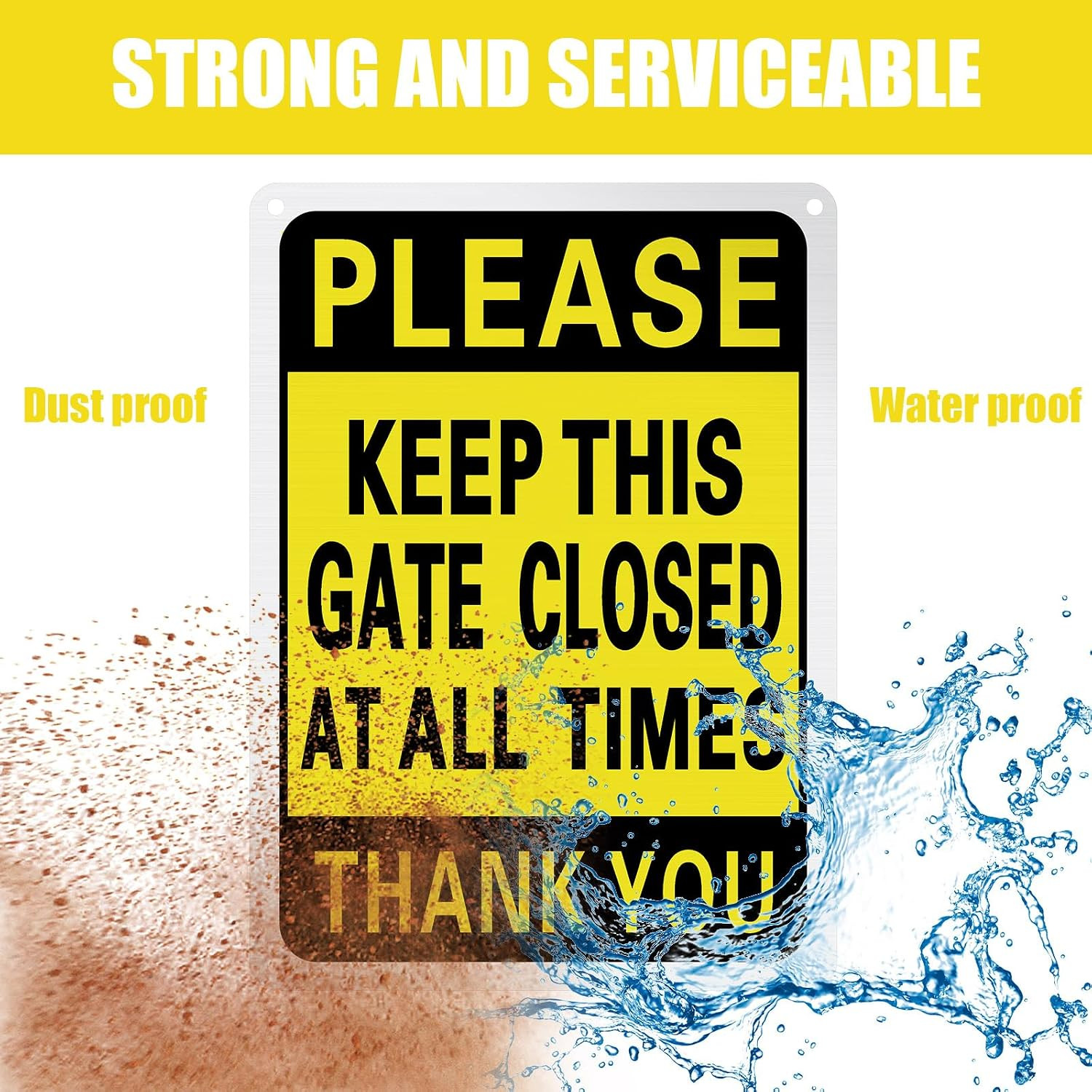 4 Pcs Please Keep This Gate Closed Sign 10×7 Weatherproof Metal Gate Closed Sign