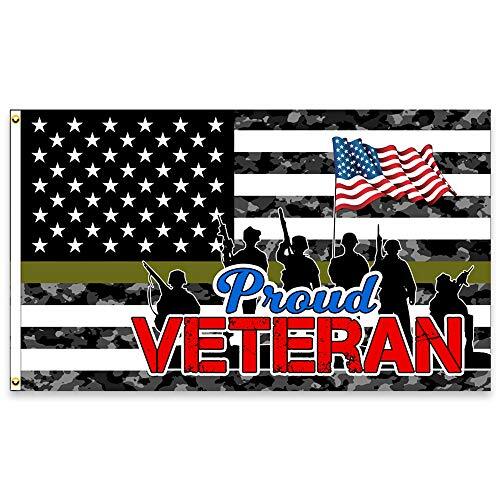 Proud Veteran Premium 3×5 foot Flag OR Optional Flag with Mounting Kit