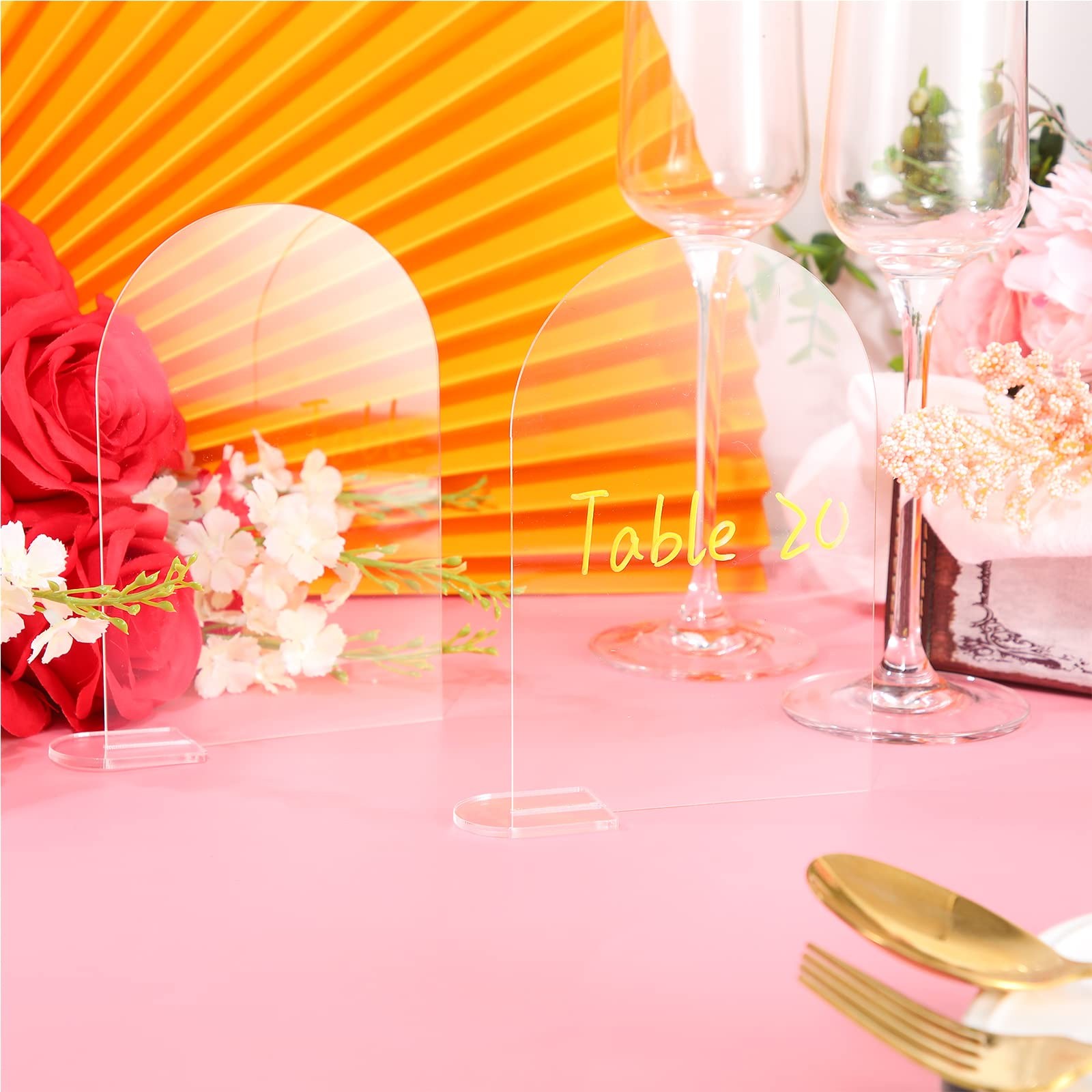 Clear Arch Acrylic Sign Stand Holder Blank Arched Wedding Decor 4×6 In 25 PCS