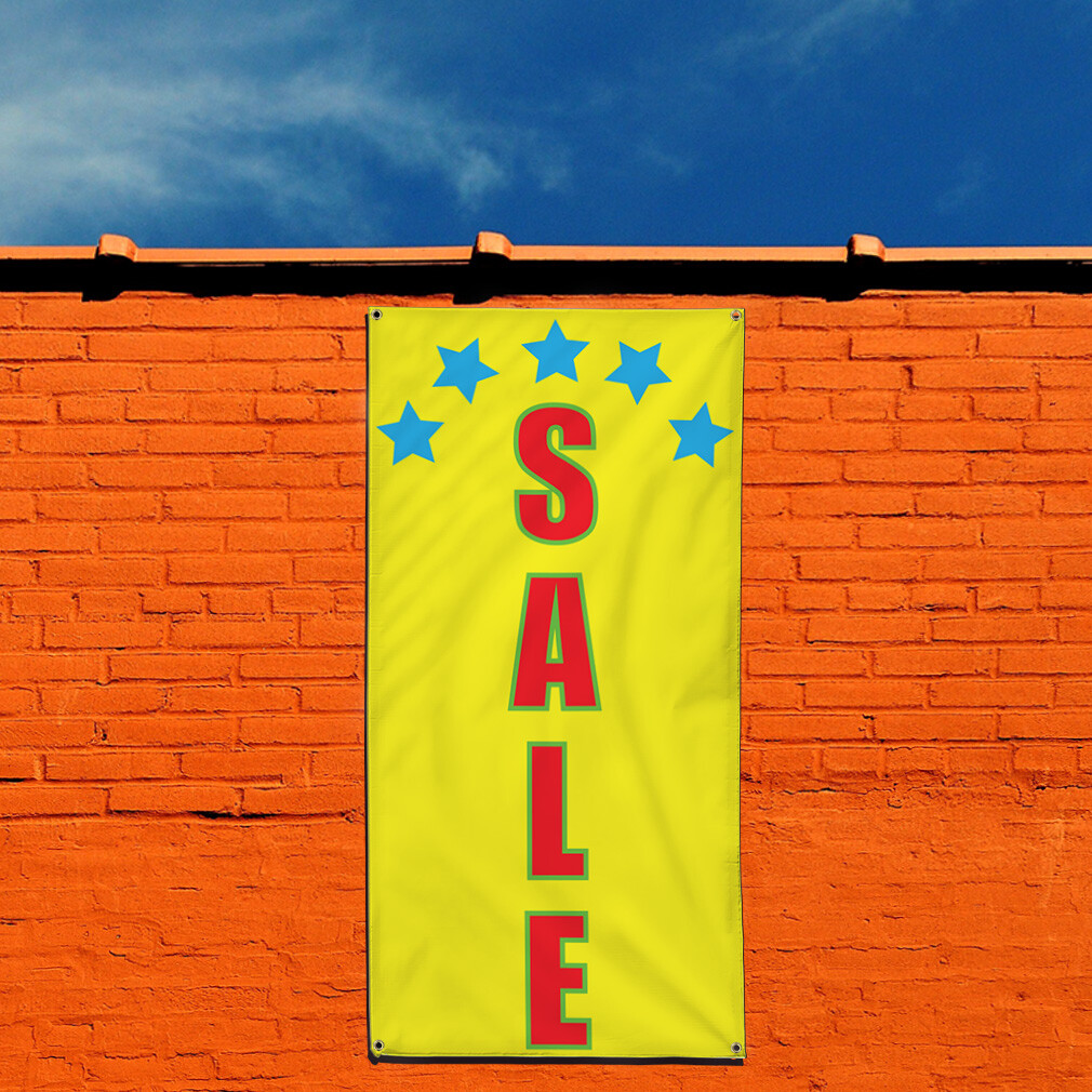 Vertical Vinyl Banner Multiple Sizes Deal Yellow Business Outdoor