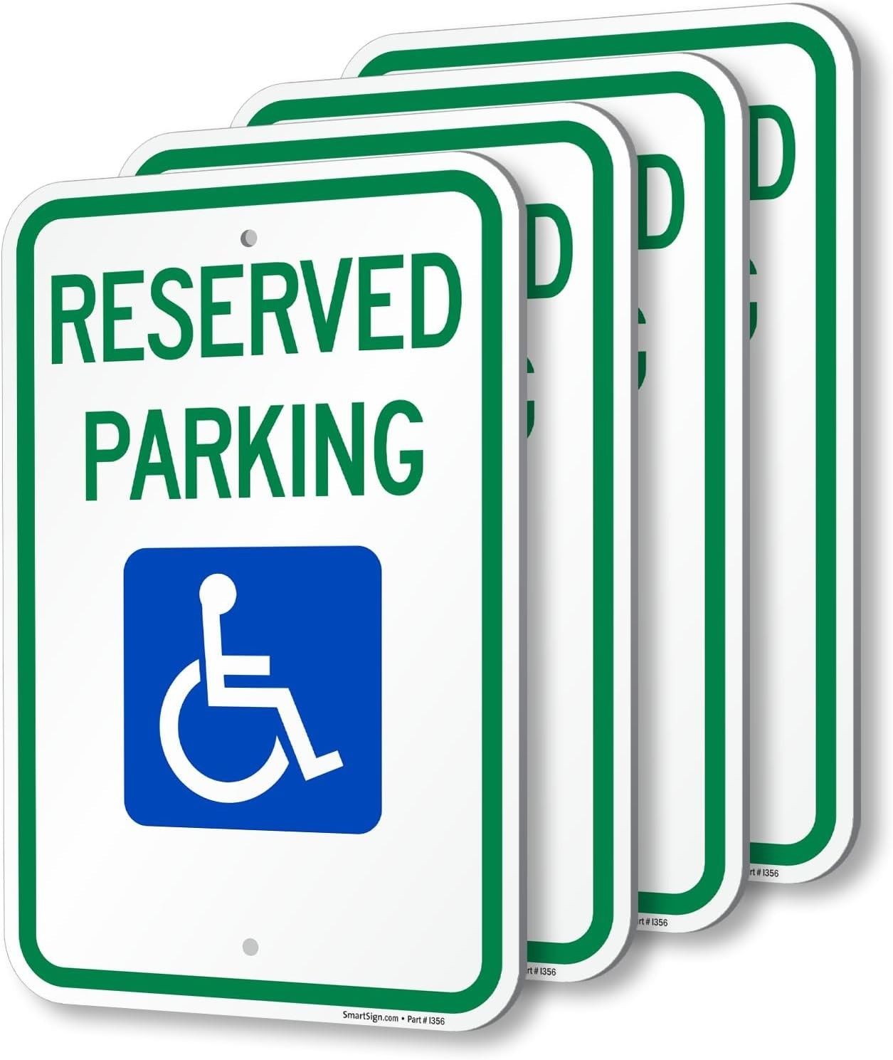 Set of 4 Reflective Reserved Parking Signs