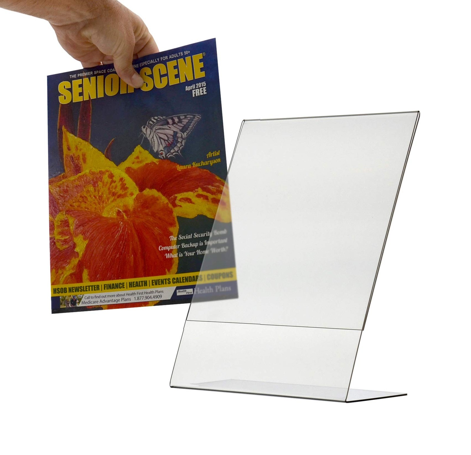 Marketing Holders Printed Literature Table Tent 8.5″w x 11″h Side Load, Clear