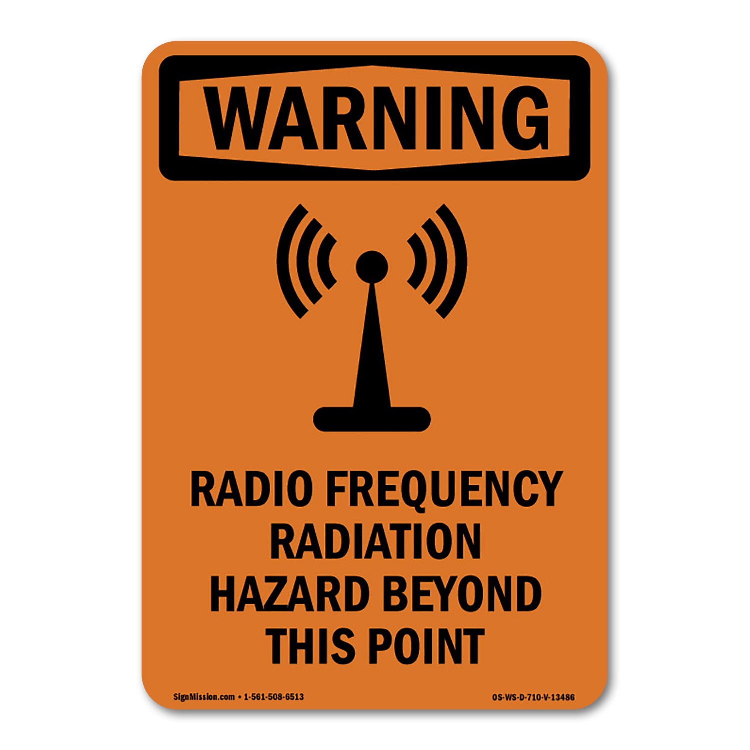 Radio Frequency Radiation ANSI Warning Sign Metal Plastic Decal