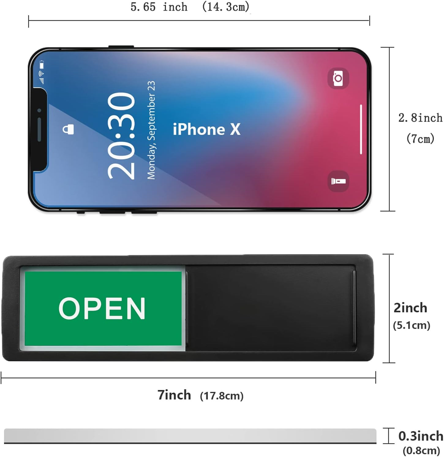 Open Closed Sign, Open Signs Privacy Slide Door Sign Indicator for Business S…