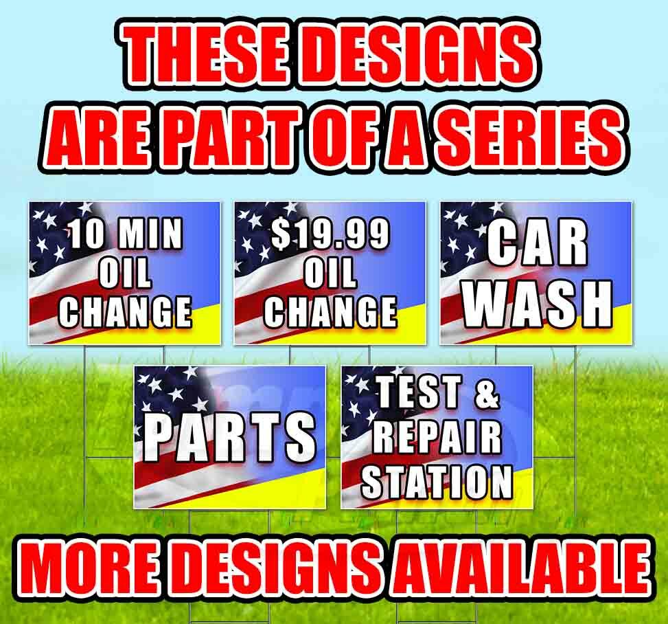 BRAKE SERVICE Yard Sign Corrugated Plastic Bandit Lawn Decoration USA