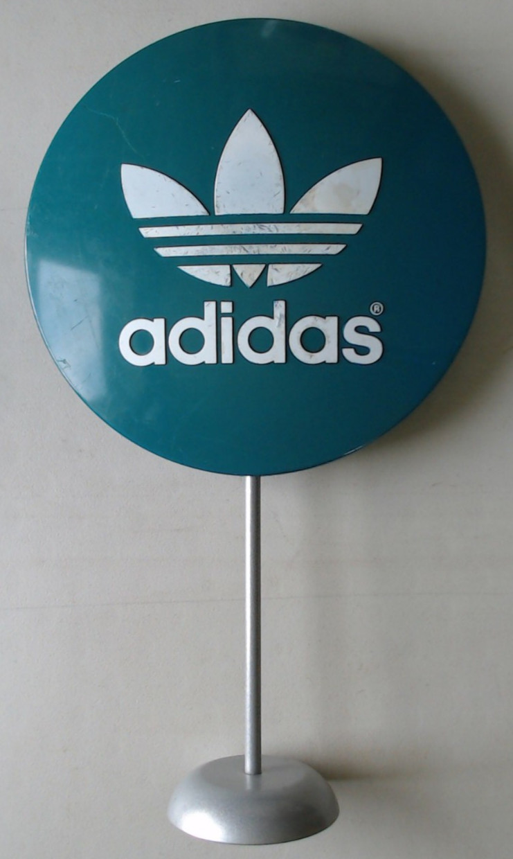 ADIDAS Originals Vintage Lollipop Sign Display Standup BLUE/TEAL