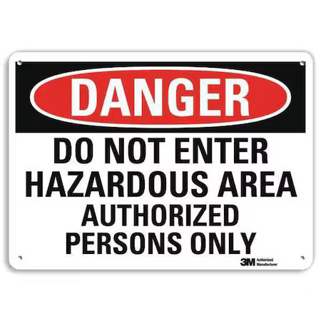 Lyle U3-1320-Na_10X7 Danger Sign, 10″ W, 7″ H, 0.040″ Thickness,