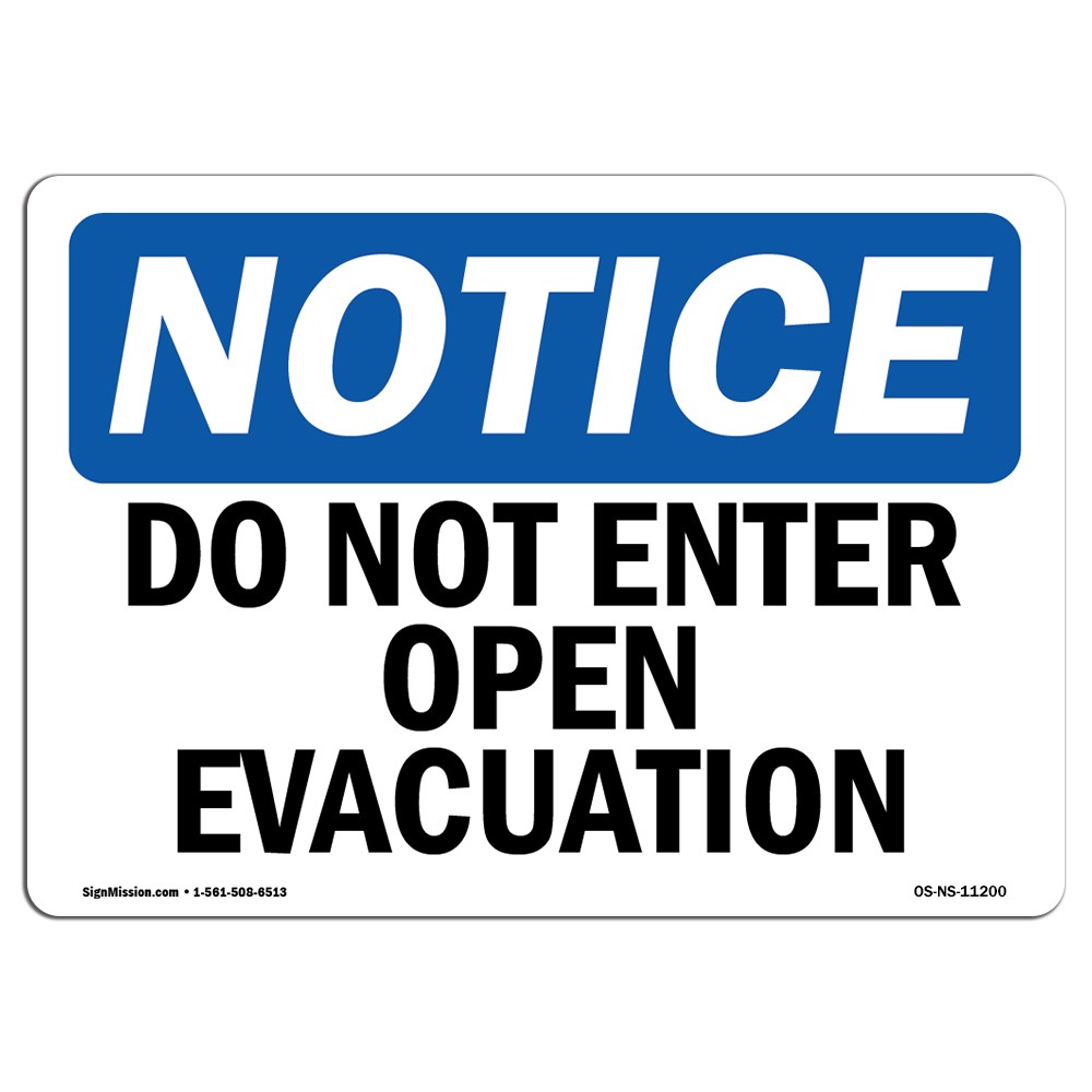 Do Not Enter Open Excavation OSHA Notice Sign Metal Plastic Decal