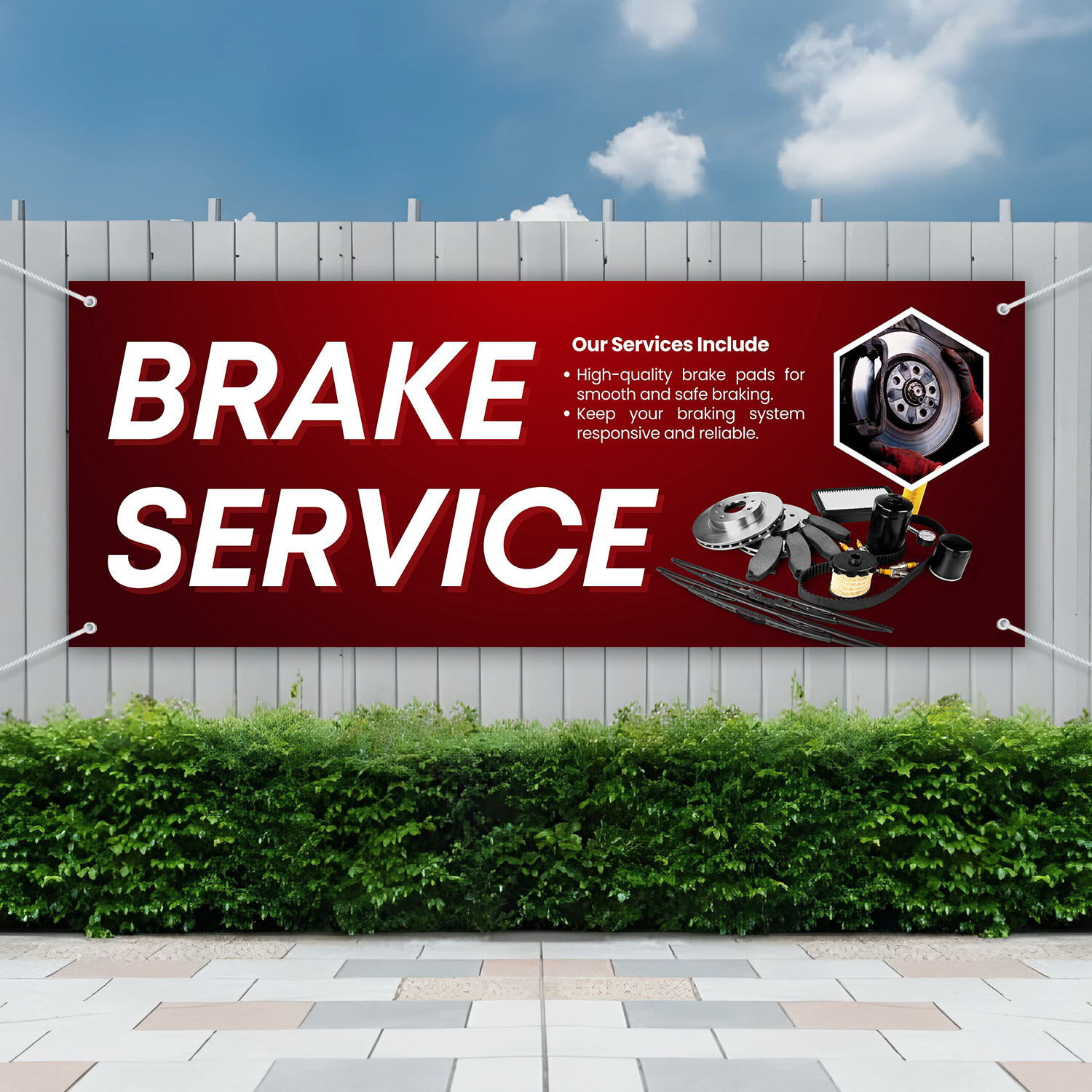 BRAKE SERVICE Ready Design Outdoor Banner 440gsm Thickness (Long Lasting)