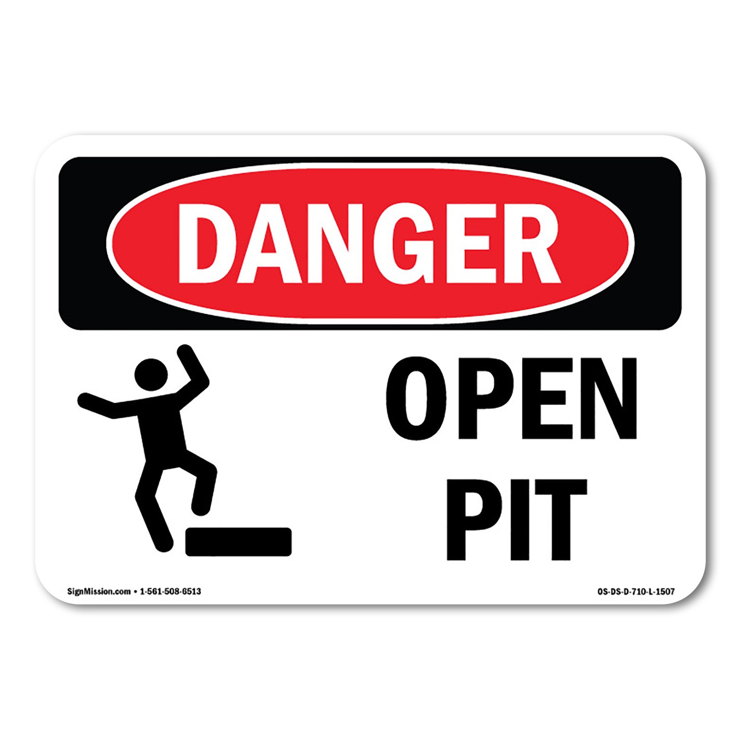 Open Pit ANSI OSHA ANSI Danger Sign Metal Plastic Decal