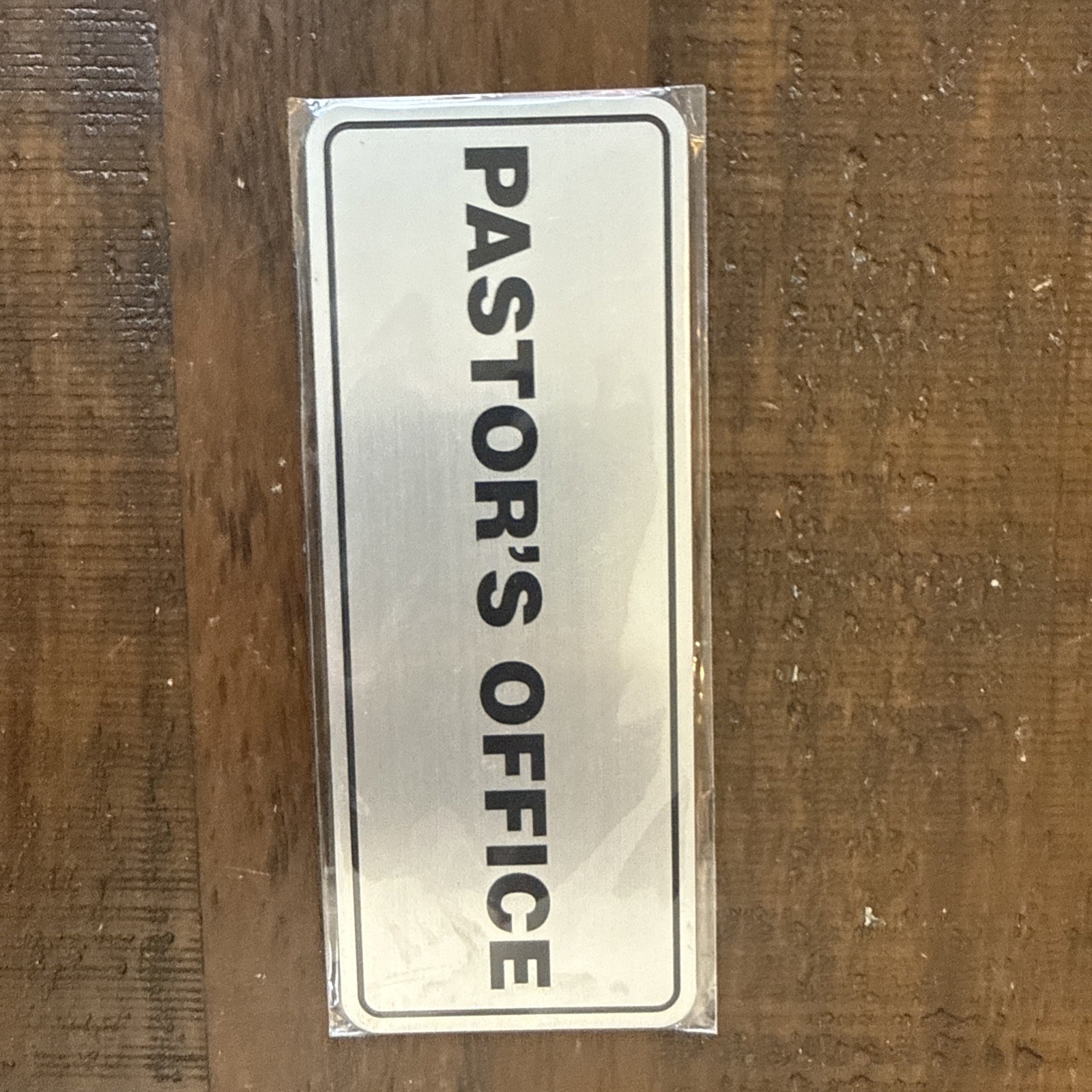 Standard Pastor’s Office Sign Brushed Silver – Medium 2-3/4″ X 7″