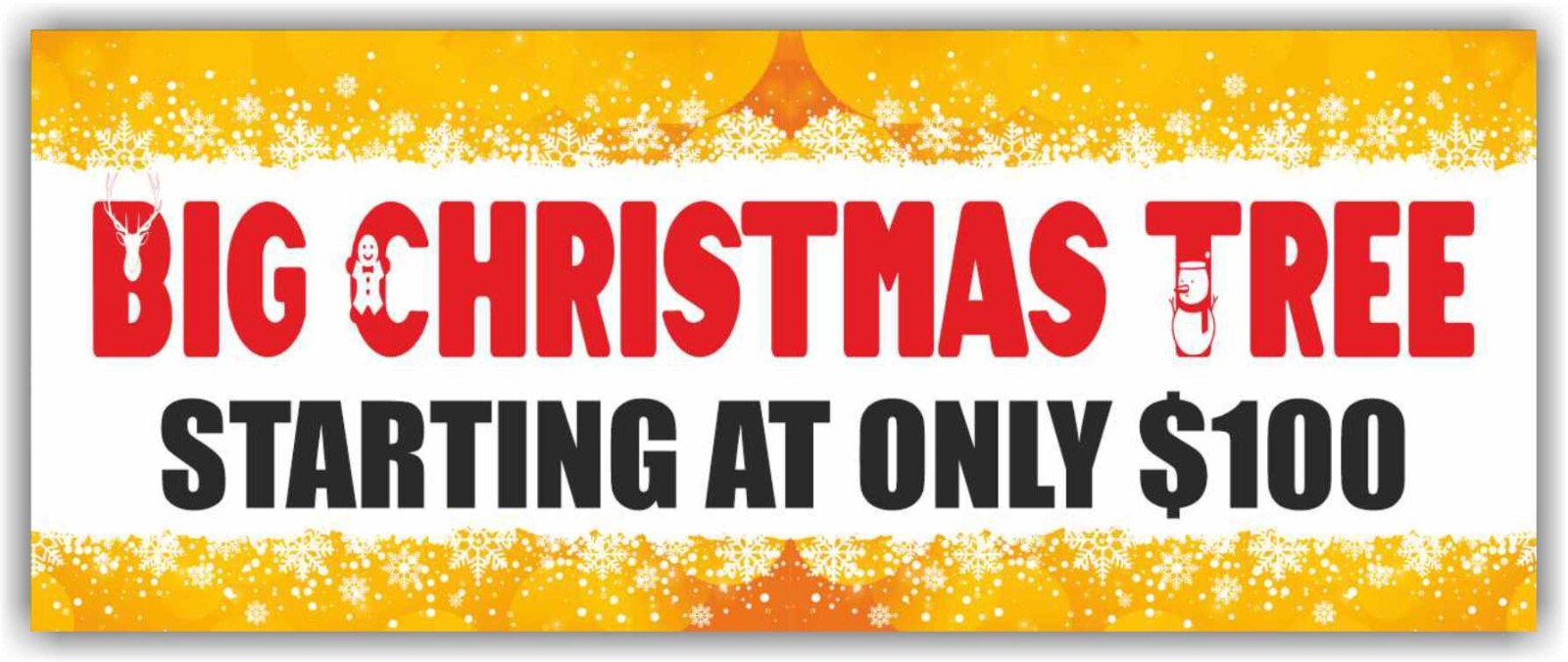 BIG CHRISTMAS TREE Advertising Banner Vinyl Mesh Sign Xmas Live Tree Fir Sale