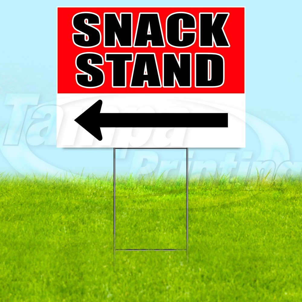 SNACK STAND 18×24 Yard Sign Food Plastic Corrugated WITH STAKE USA YS07815