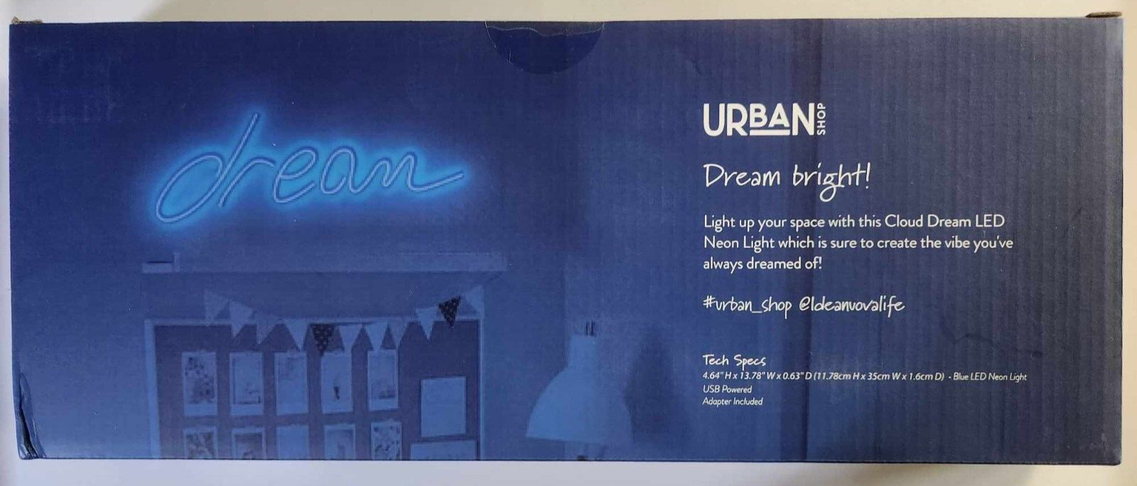 DREAM Urban Shop LED Neon Sign 13.78″ W x 4.64″ H