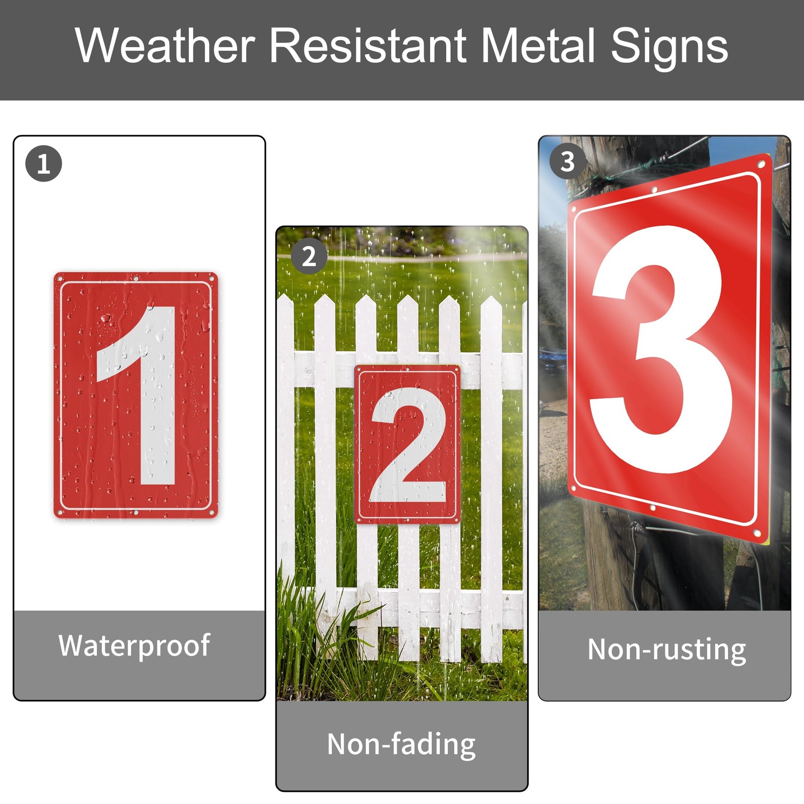 Numbered Sign 17 Aluminum Tennis Court Parking Lot Signage 12×8 Inch Metal