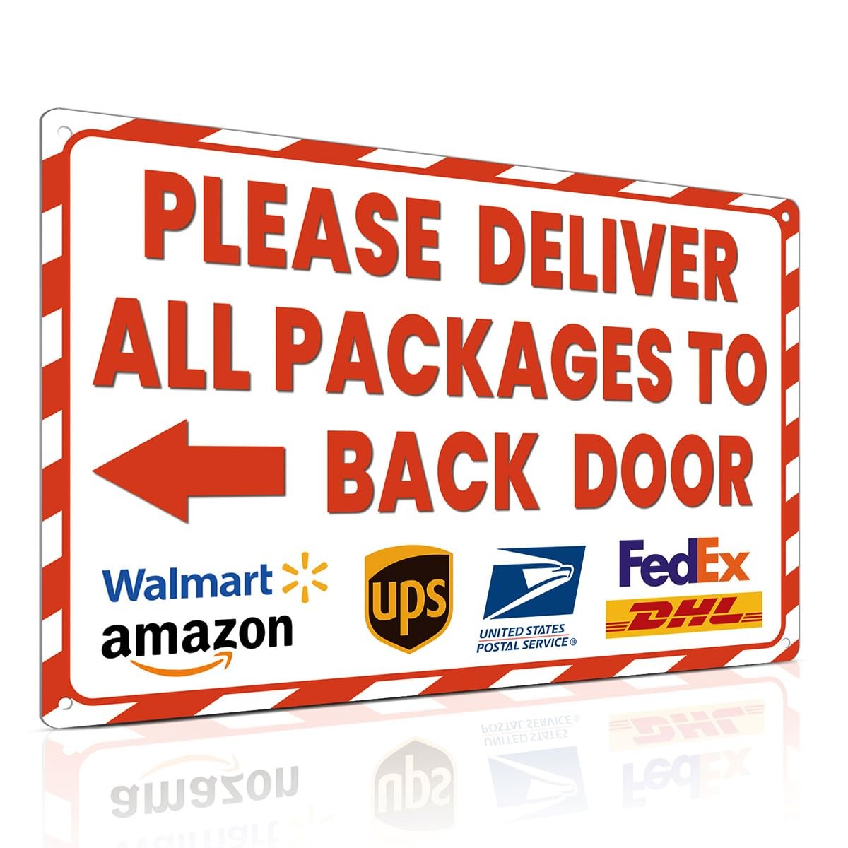 Delivery Sign for Outdoor Use 8×12 Inch Arrow Left Deliveries Sign – Please D…
