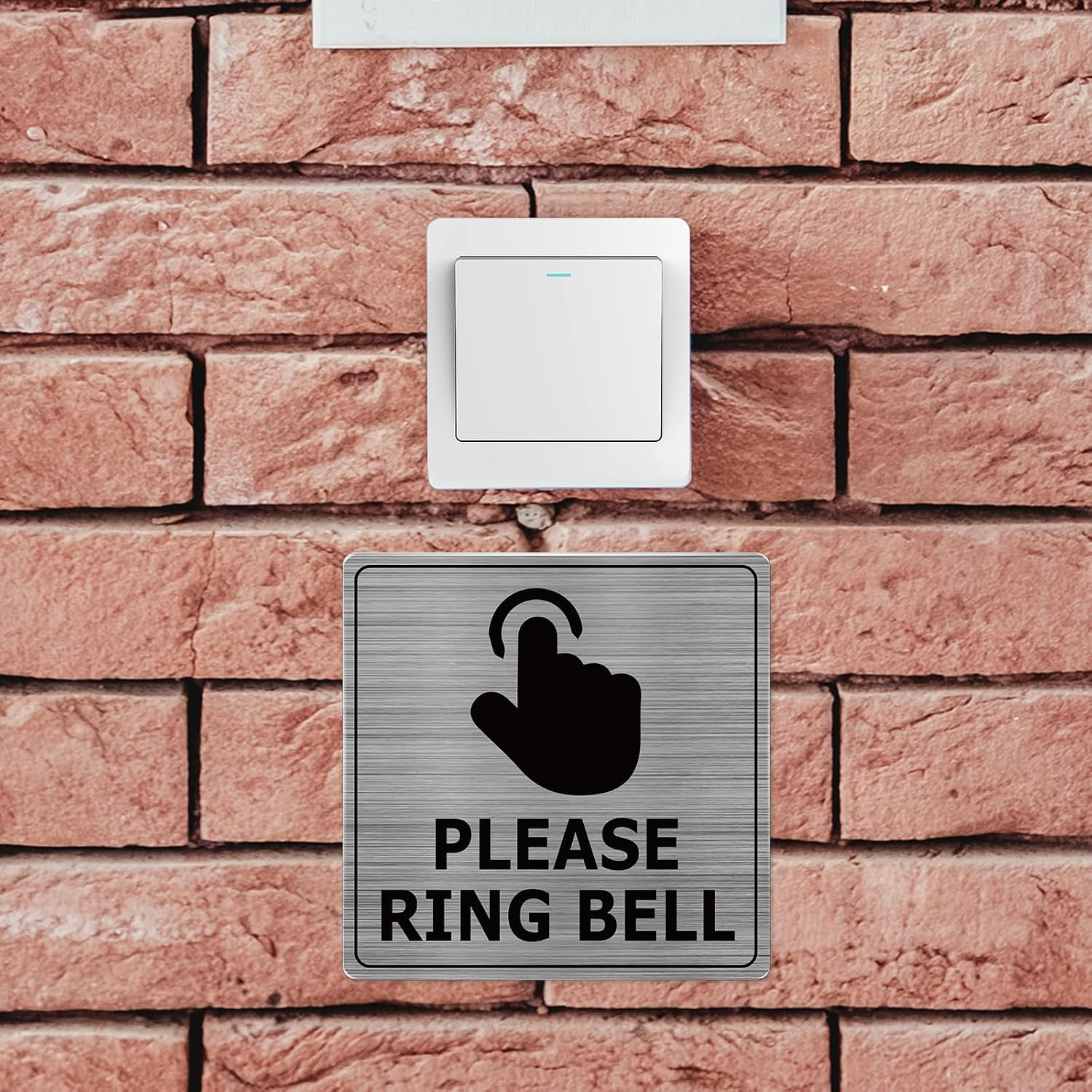Please Ring Bell Signs 6 × 6 Inches Aluminum Self-Adhesive Waterproof Metal S…