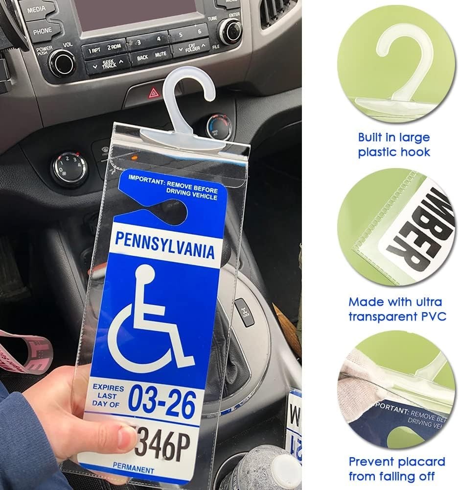 Handicap Parking Placard Holder, Ultra Transparent Disabled Permit Protective…