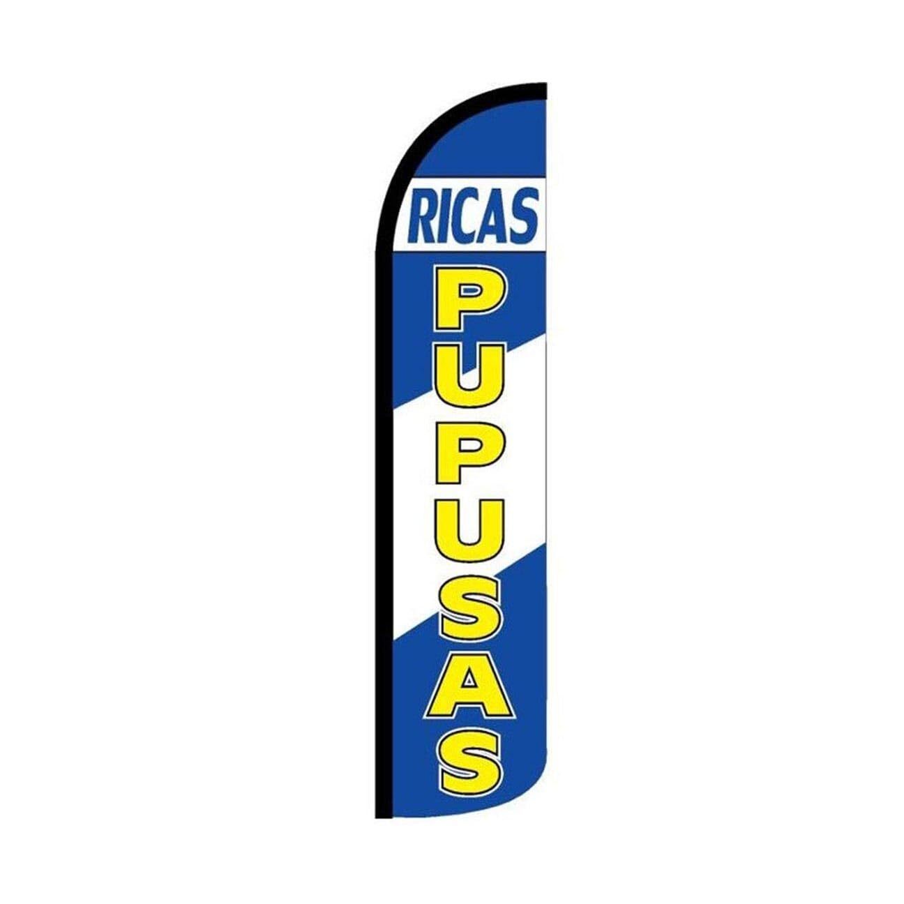 Ricas Pupusas Swooper Flutter Feather Flag | 3ft W x 11.5ft Tall
