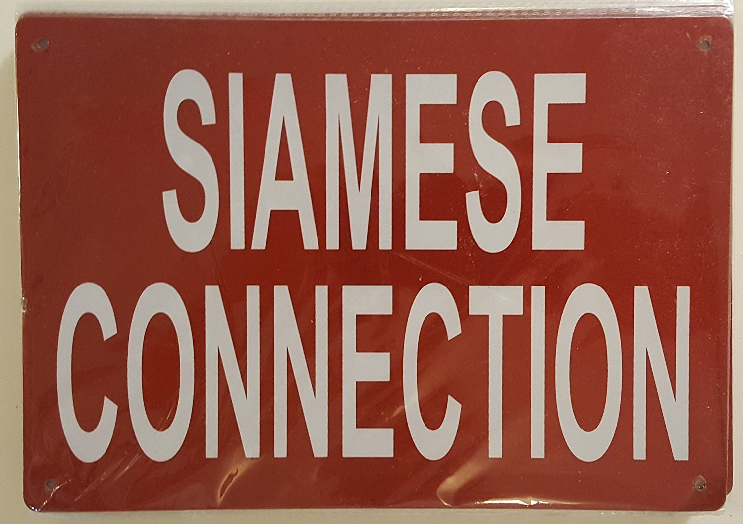 SIAMESE CONNECTION SIGN (Aluminium Reflective Signs, RED 7×10)-REF24-1027