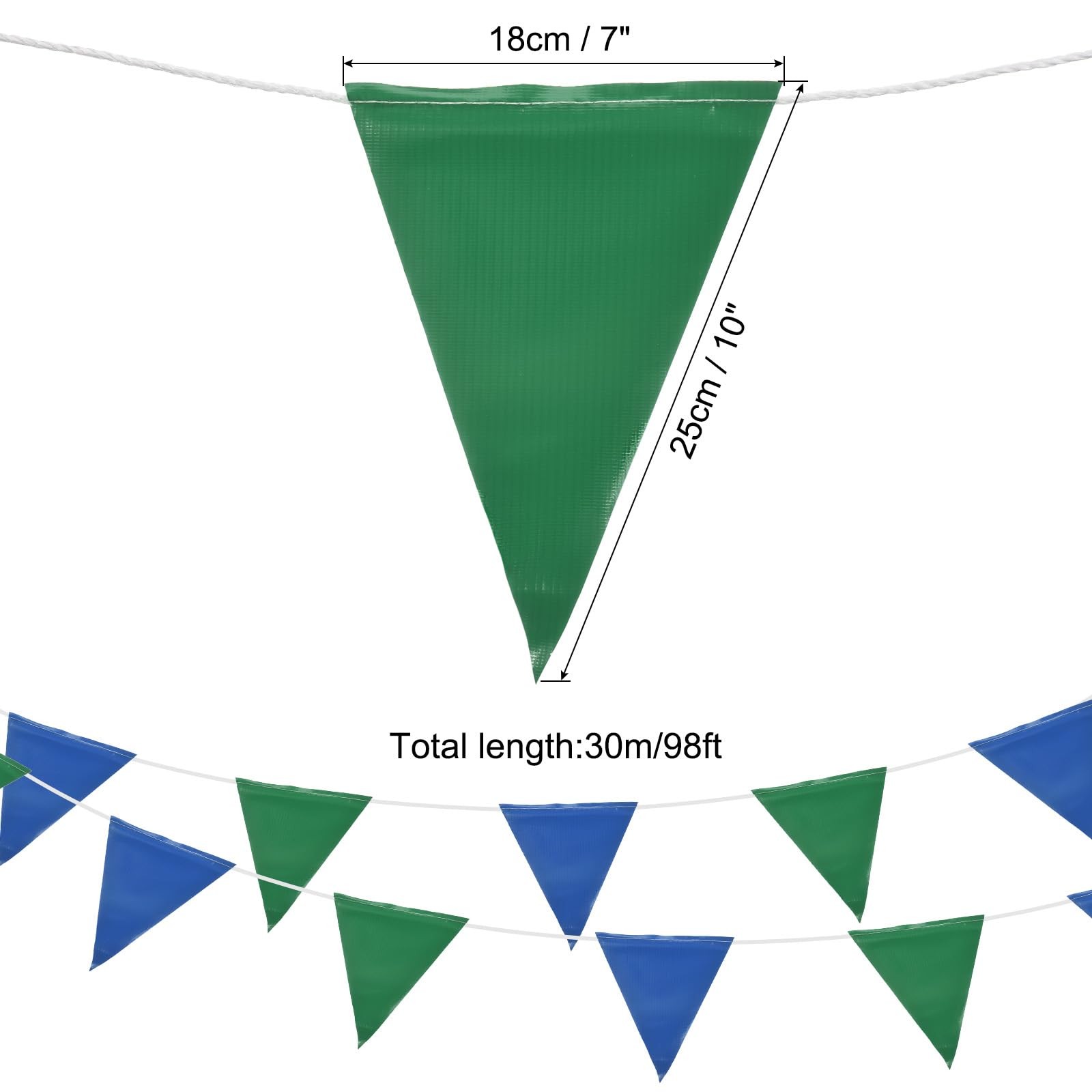 98ft 45pcs Caution Pennant Banner Flags Perimeter Marking Safety Flag for Tra…