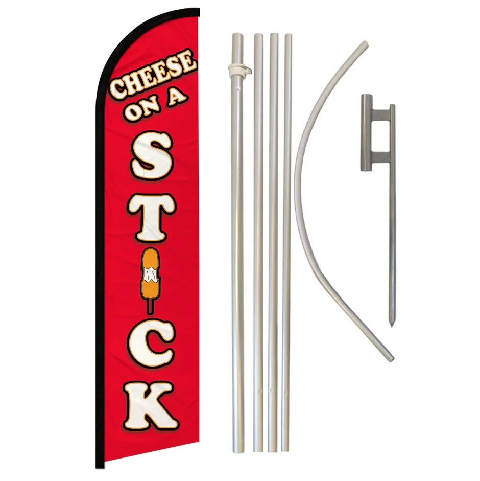 Cheese on a Stick Windless Advertising Flag & Pole Kit