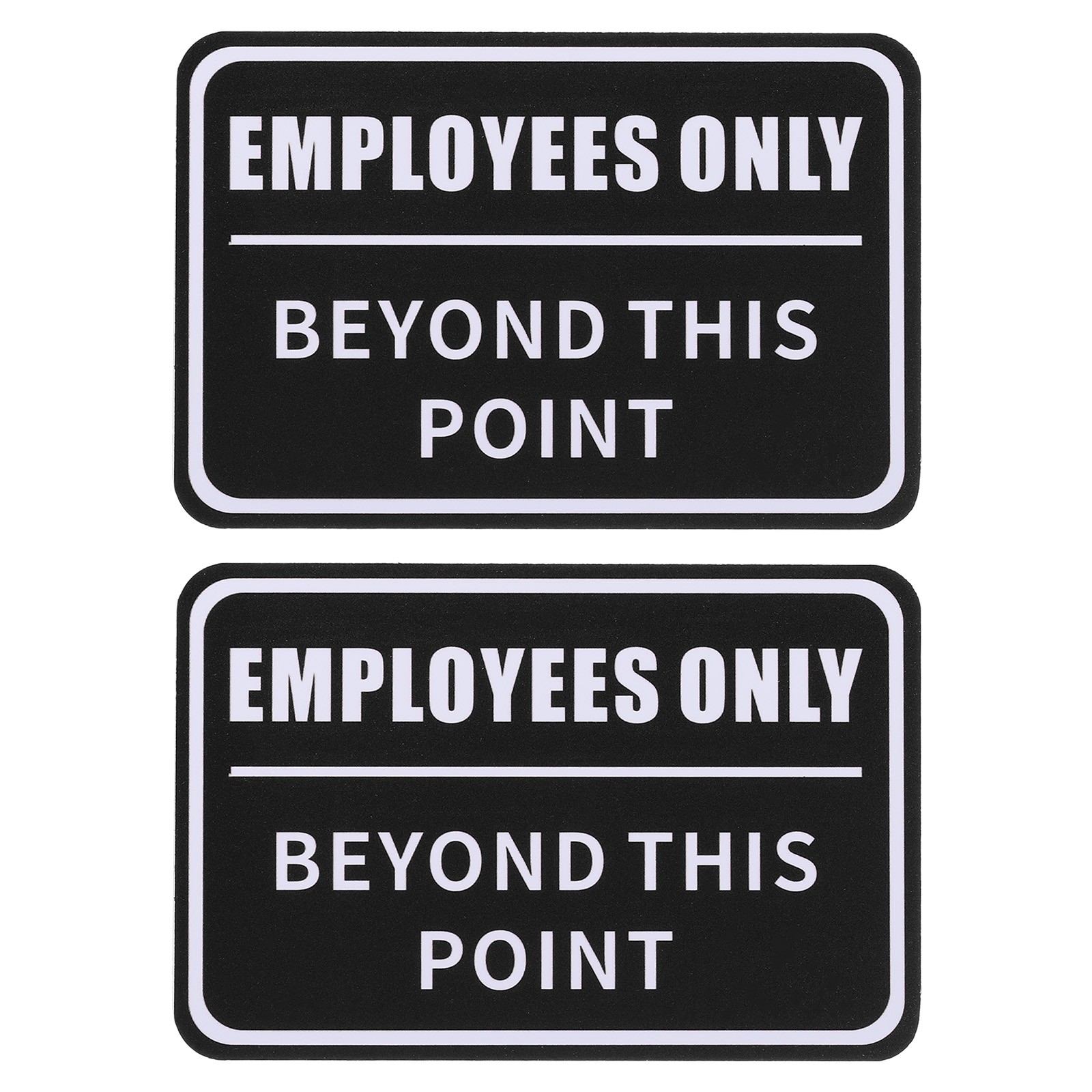 Employees Only Sign, 2 Pack 6×4 Inch Office Door Signs Black/White