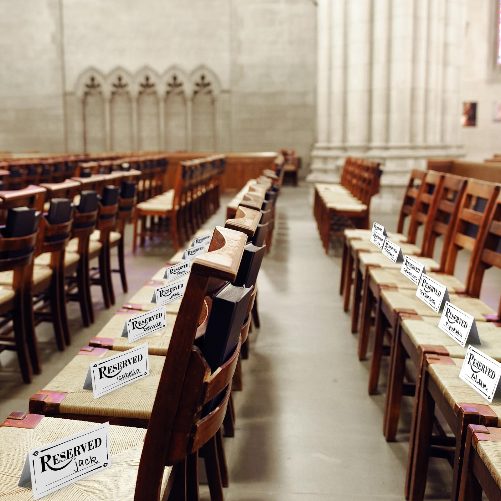 Resurhang 300 Pcs Paper Table Reserved Sign with Name Line Reserved Seating S…