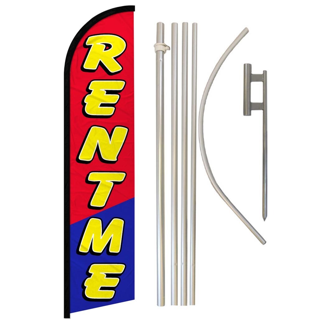 Rent Me Full Curve Windless Swooper Flag & Pole Kit Rentals
