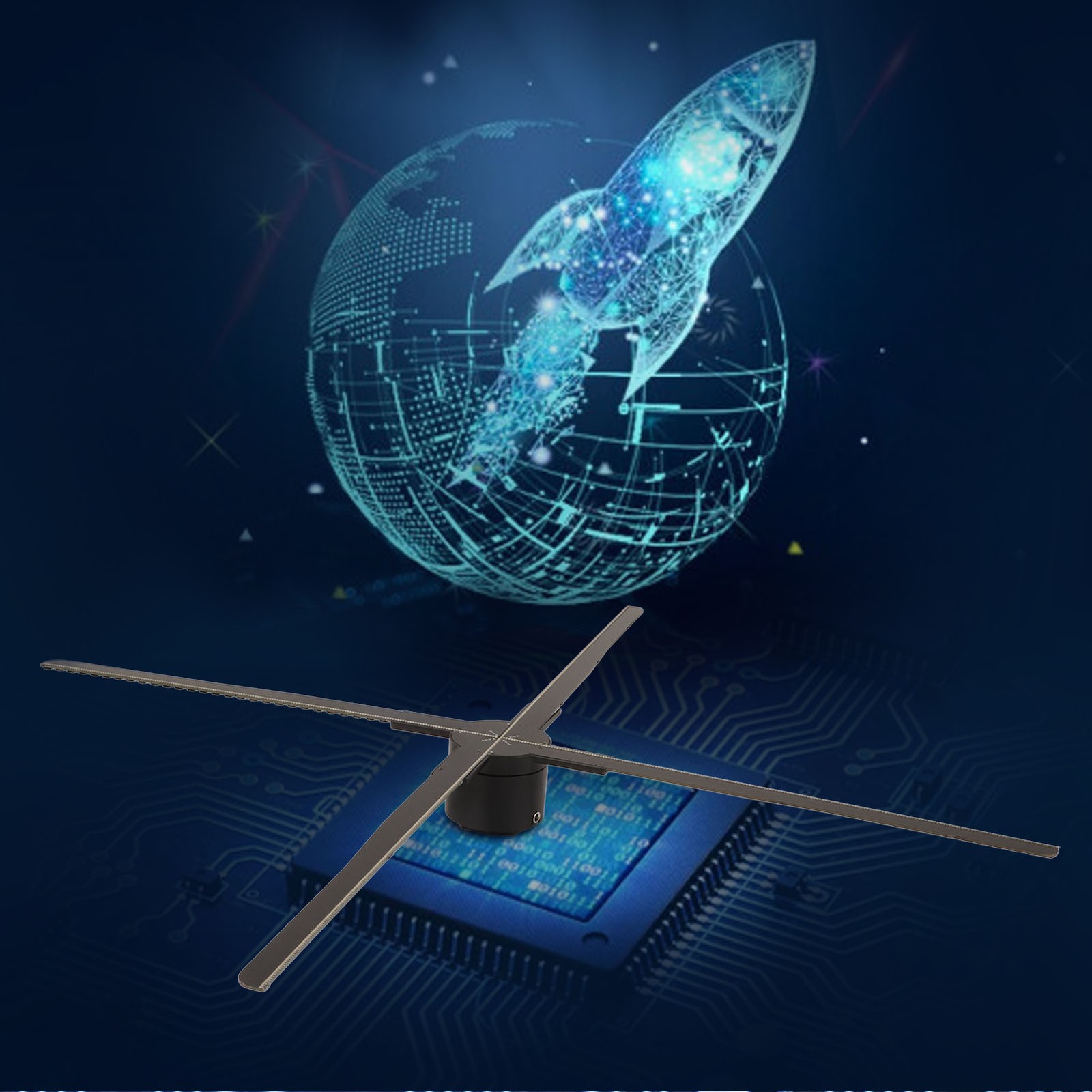 3D Hologram Fan HD 968 LED WiFi APP Control Holographic Advertising Display ODWP