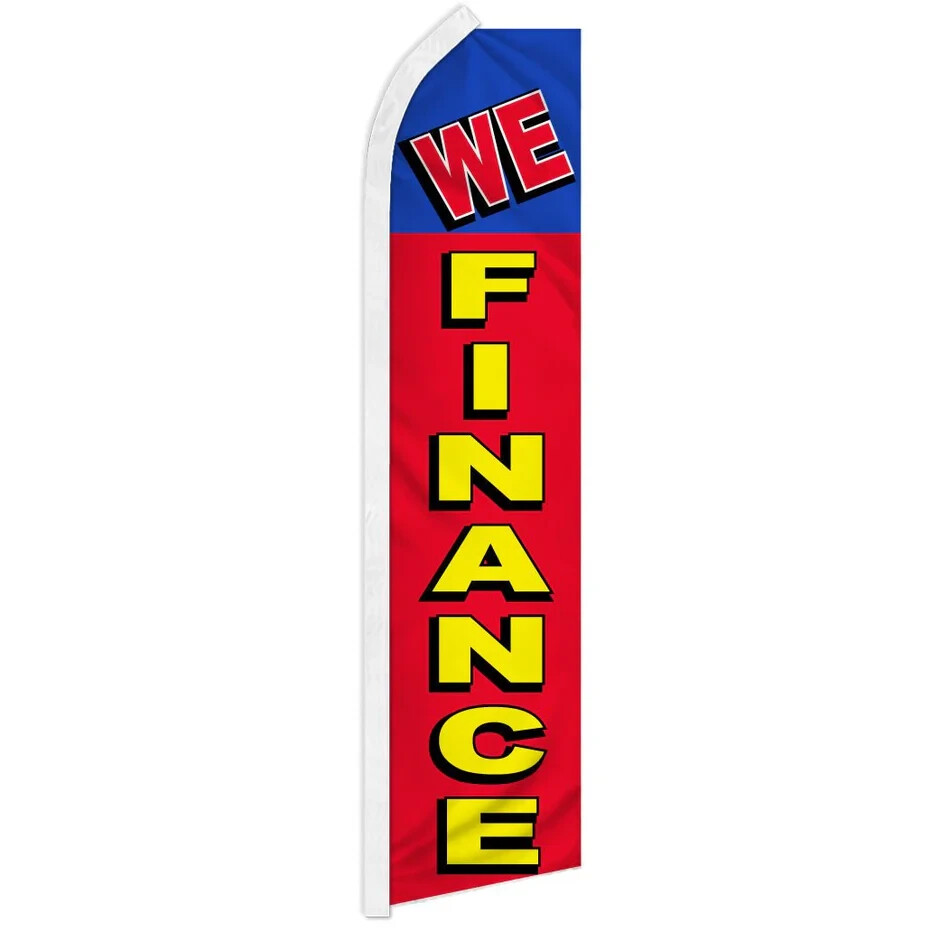 We Finance Swooper Advertising Banner Flag for Auto Dealerships