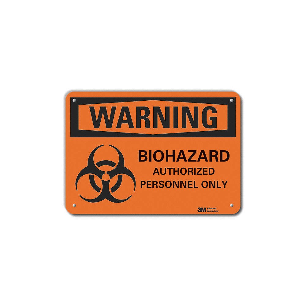 LYLE LCU6-0045-RA_14x10 Rflctv Biohazard Warn Sign,10x14in,Alum 48WT39