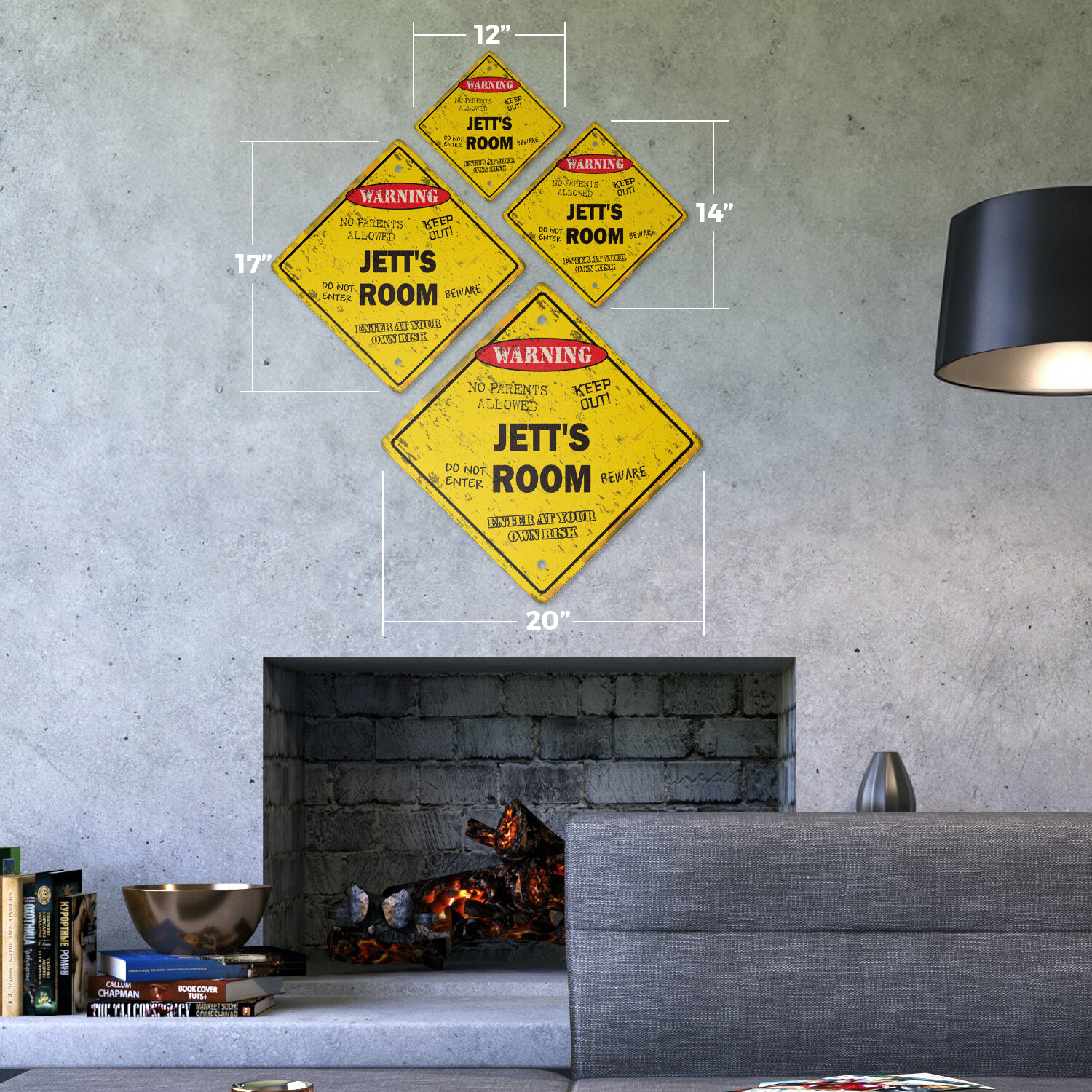 Jett’s Room Vintage Crossing Sign Xing Plastic Rustic kids bedroom children’s na