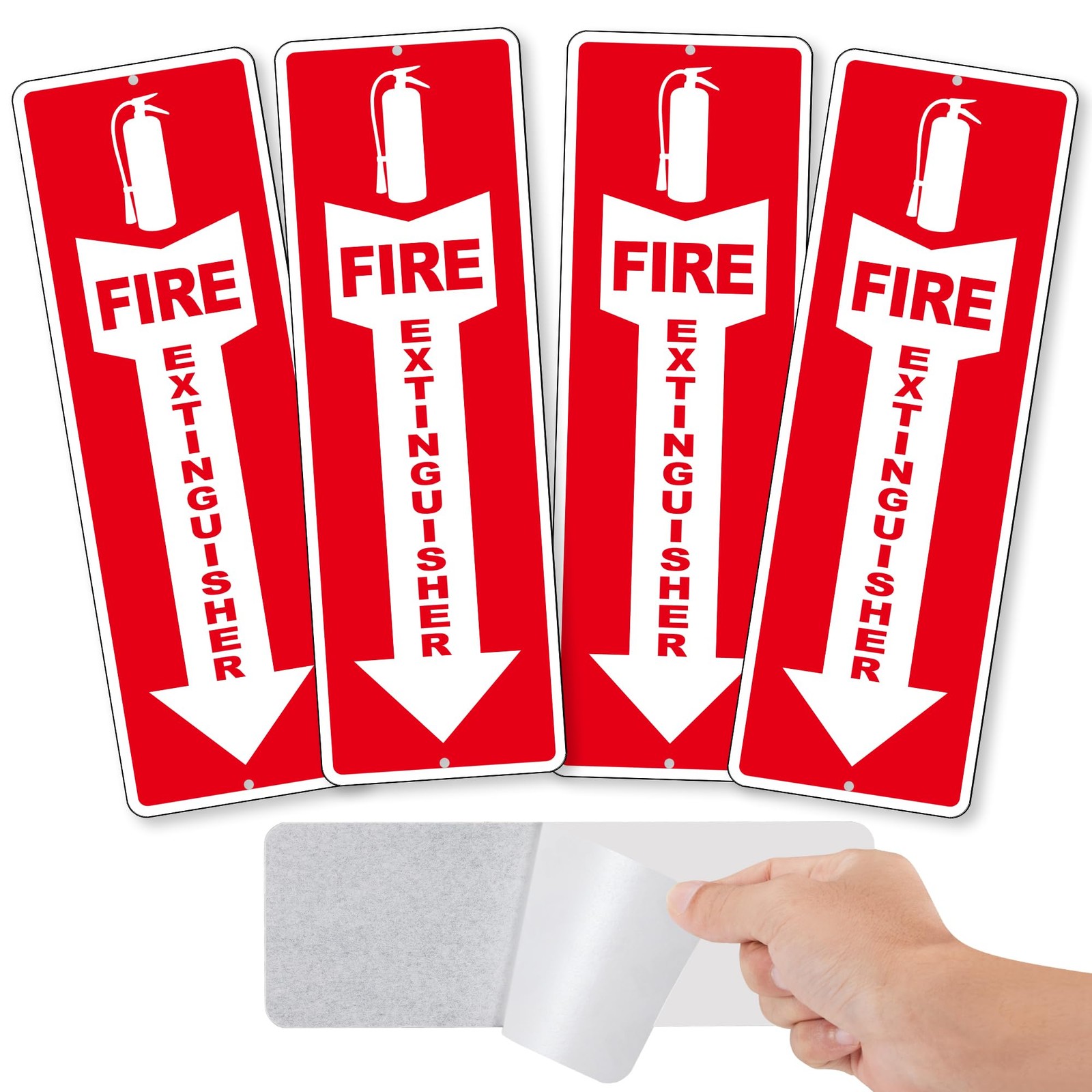 (4 Pack) Fire Extinguisher Signs – Strong Self Adhesive Fire Extinguisher Sig…